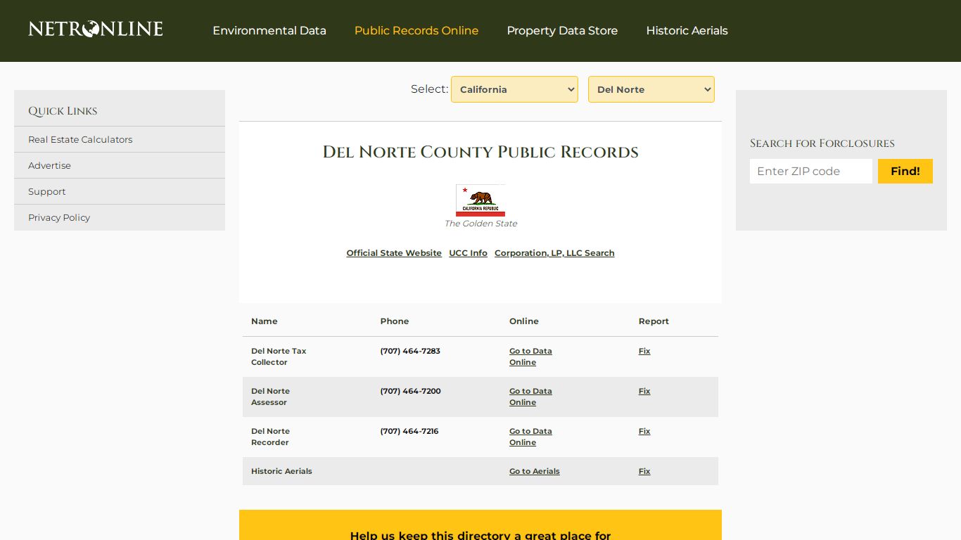 Del Norte County Public Records - NETROnline.com